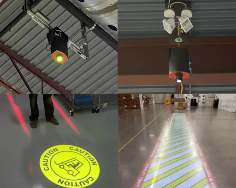 Industrial Viirtual Safety Floor Sign Gobo Projector Used in High Traffic Areas