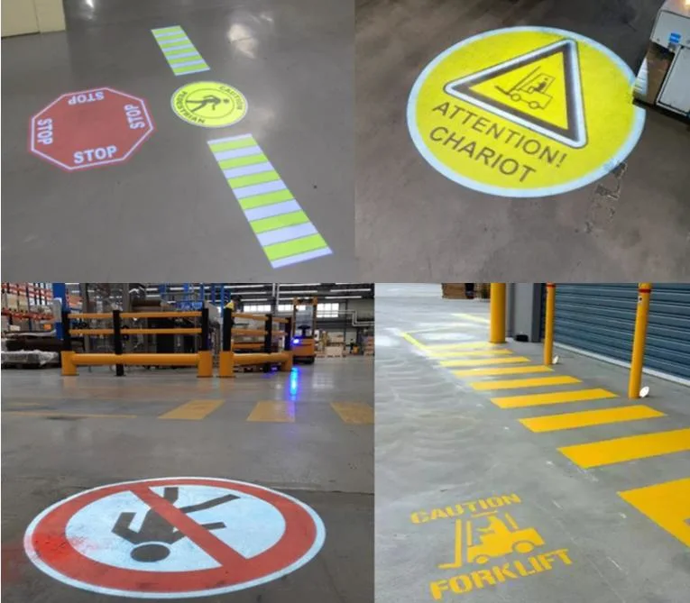 Industrial Viirtual Safety Floor Sign Gobo Projector Used in High Traffic Areas