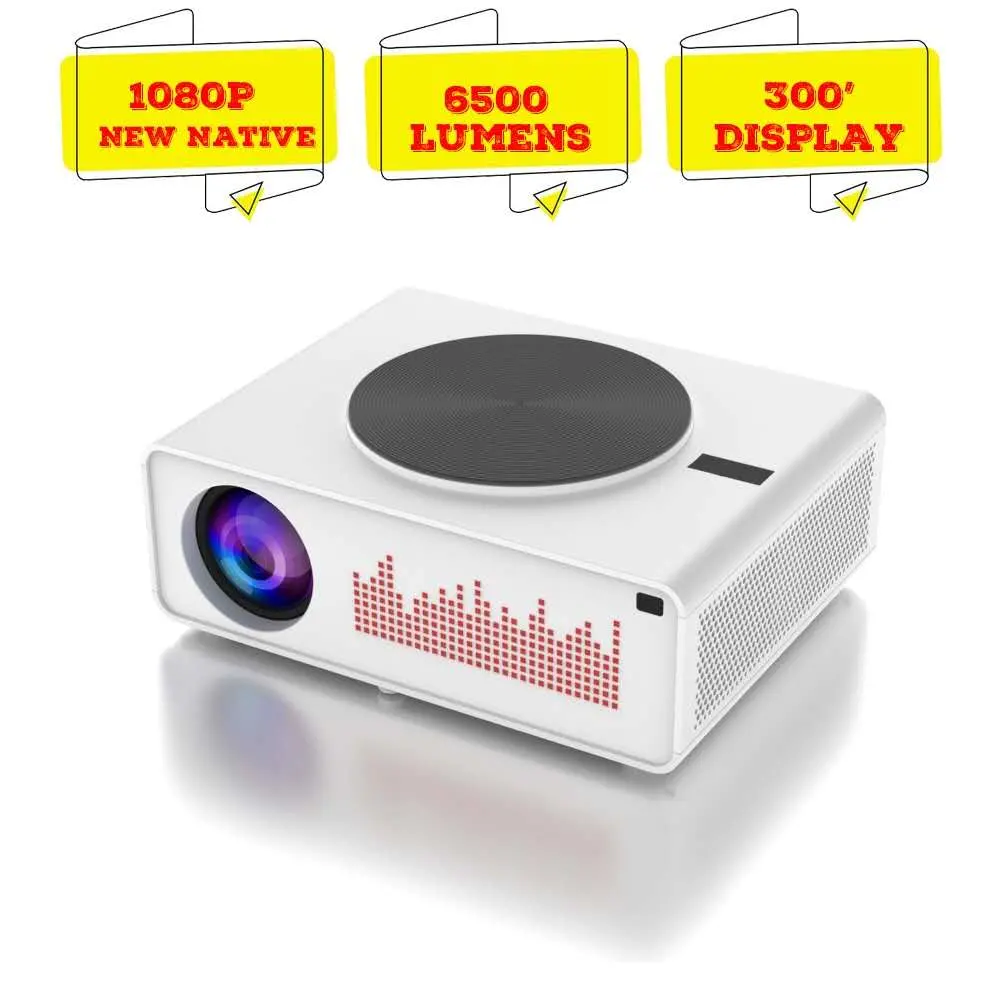 1080P HD Video Android Projector 550ANSI Lumens Smart LCD Projector Support 4K for Home Theatre Video Play Games with 300 Inch Projection Size