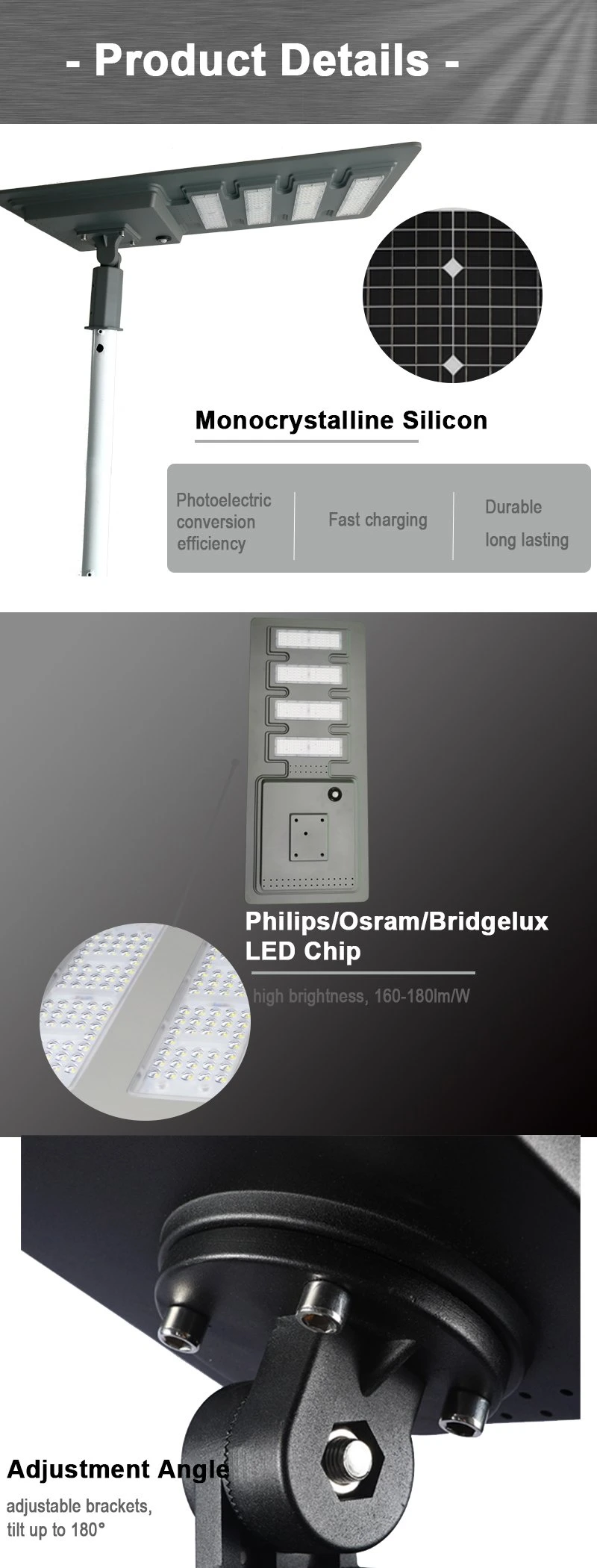 100watts PIR/Microwave Motion Sneosr Solar Spot Light LED Street Lamp