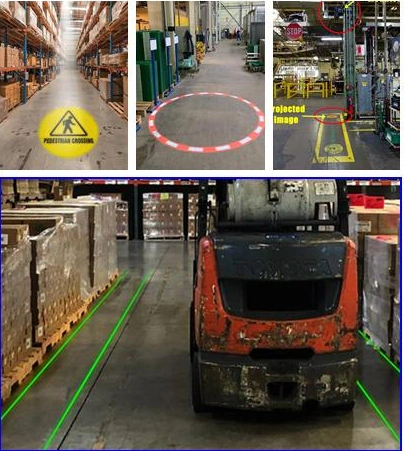 Industrial Light Projection System 100W 3000 Hours Virtual Floor Marking Via Laser Projector