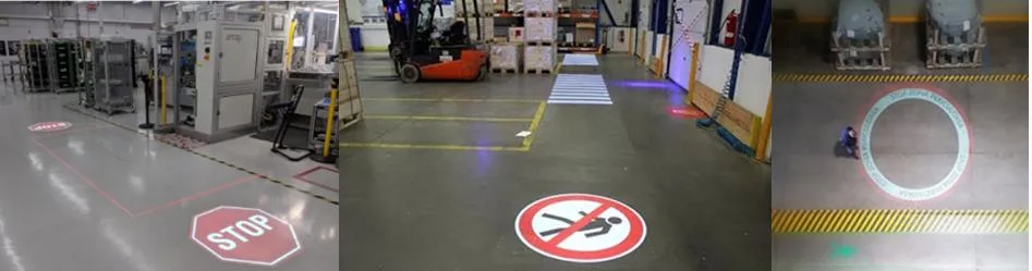 Industrial Projector System Virtual Floor Signage 200W Safety Sign Projector