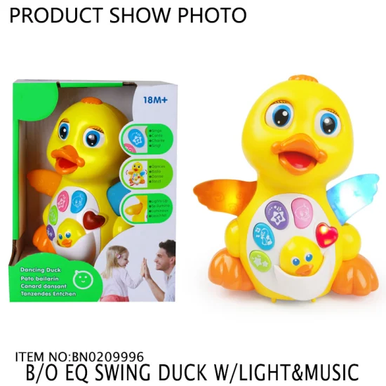 Interactive Learning Dancing Walking Yellow Duck Baby Game Toy with Music and LED Light