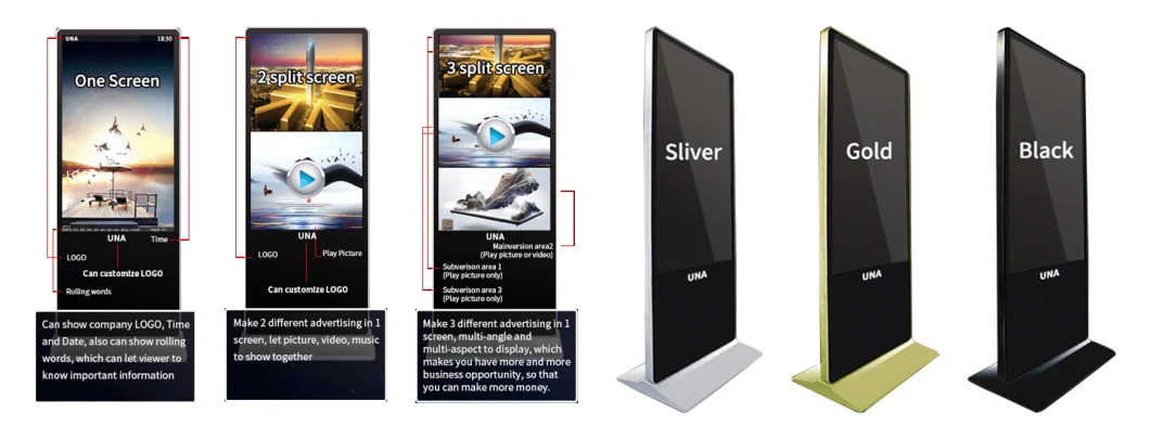 42&prime; &prime; Freestanding Vertical LED Module LCD Interactive Touch Digital Display Screen