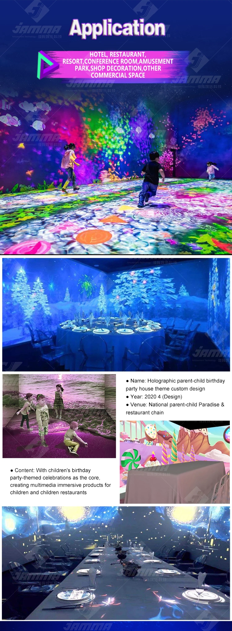 Full 360 Degree Immersive Spaces Ar Interactive Projection 3D Holograph Interact Floor Wall Projector