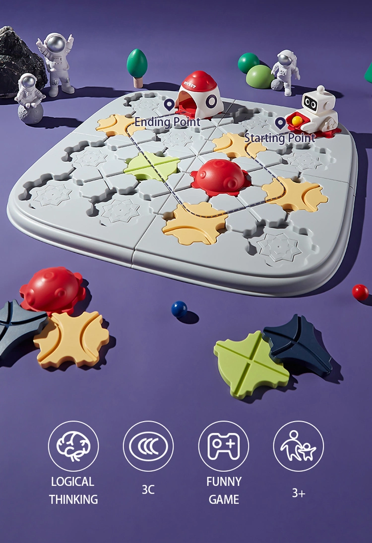 New Space Theme Brain Teaser Puzzle Toys Road Builder Maze Board Game for Kids Educational Toys Parent-Child Interactive Toy Board Game