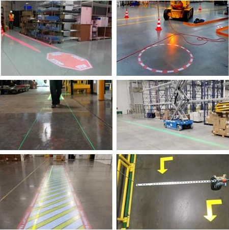 35*20*16cm Warehouse Digital Walkways Industrial Virtual Line Light Floor Marking Projector for Pedestrian Safety