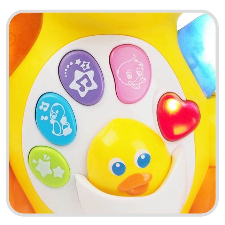 Interactive Learning Dancing Walking Yellow Duck Baby Game Toy with Music and LED Light
