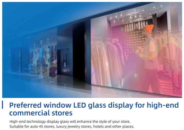 LED Video Wall Indoor SMD Full Color Glass Curtain LED Display Transparent Interactive Wall Display