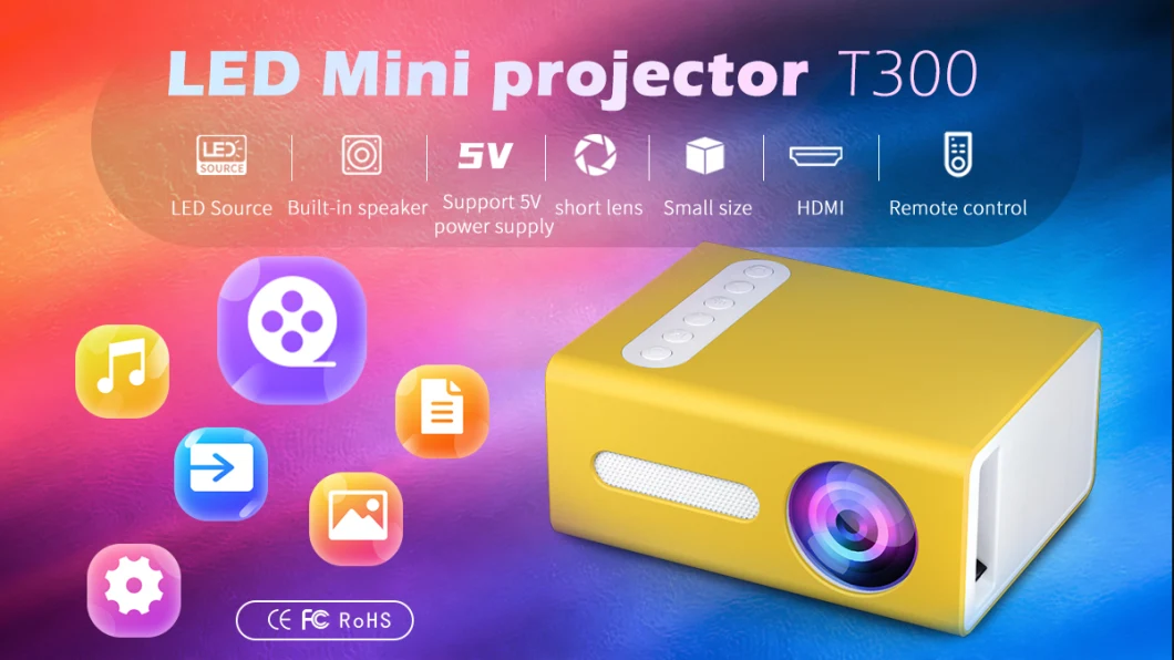 Factory 4K HD USB Cinema Theater Beamer Multimedia Proyector Game Mini Portable Home LED LCD Pocket Projector
