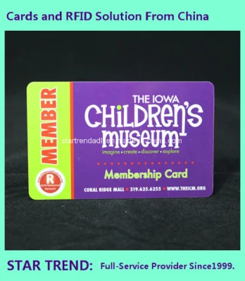 Museum Card of Plastic with Loco Magnetic Stripe (ISO 7811)