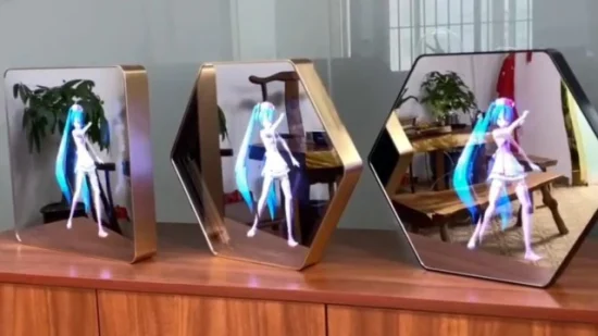 3D Mirror Holographic Display Kiosk for Advertising LED Light 3D Hologram Fan